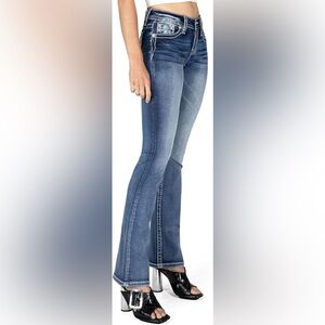 NWT Telepatia women's bootcut jeans bejeweled  contrast stitching 11/30